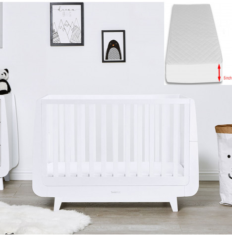 Snuz SnuzKot 2pc Luxe Cot Bed & Maxi Air Cool Mattress - White