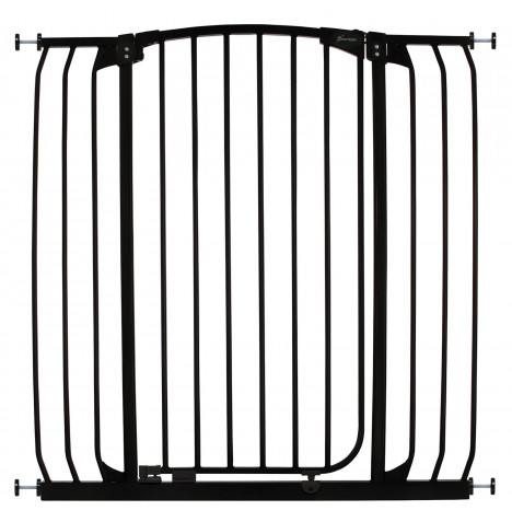 Dreambaby Chelsea Xtra Tall & Xtra Wide Auto-Close Hallway Safety Gate + 9cm Extension + 18cm Extension - Black (97.5 - 133cm)