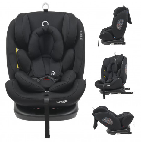 Puggle Lockton 360° Rotate Luxe Group 0+/1/2/3 Car Seat - Storm Black (0-12 Years)