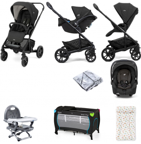 Joie Chrome (Gemm) Everything You Need Travel System Bundle - Shale