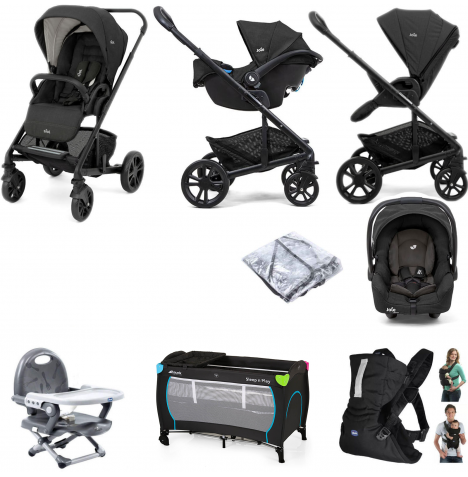 Joie Chrome (Gemm) Everything You Need Travel System Bundle - Shale