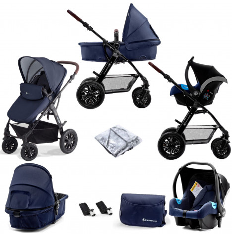Kinderkraft Moov 3in1 (Mink Car Seat) Travel System with Carrycot - Navy