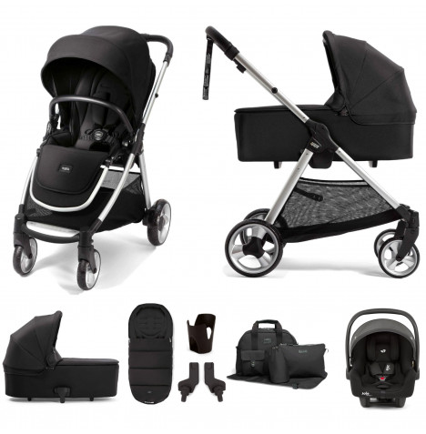 Mamas & Papas Flip XT2 7pc Essentials (i-Snug 2 Car Seat) Travel System with Carrycot - Black