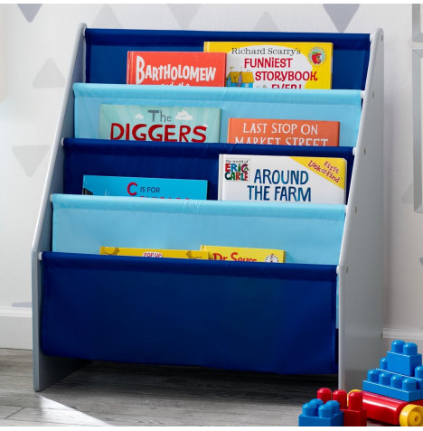 Delta Children Sling Fabric Book Rack / Bookshelf - Blue