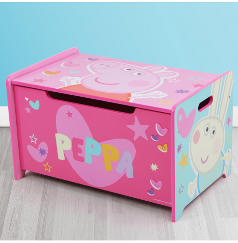 Nixy Children Deluxe Wooden Toy Box & Bench - Peppa Pig