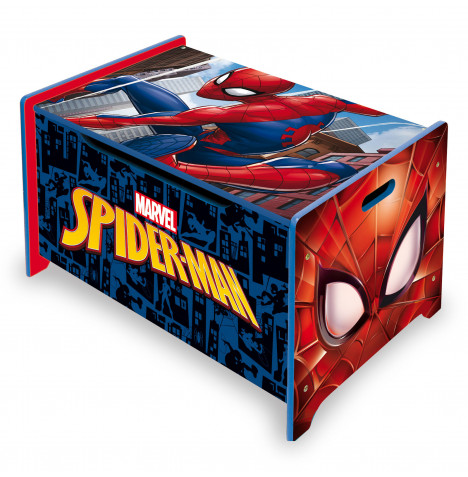 Nixy Children Deluxe Wooden Toy Box & Bench - Spiderman
