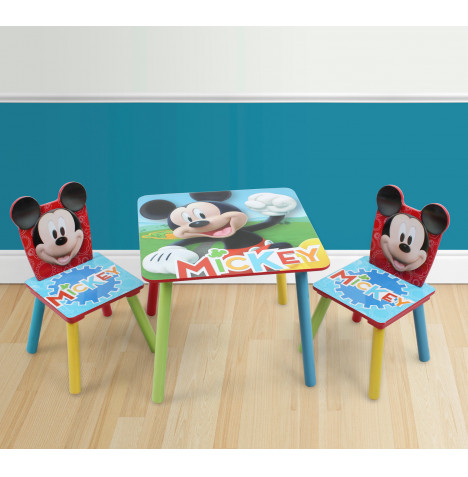 Nixy Children Wooden Table & Chairs Set - Mickey Mouse