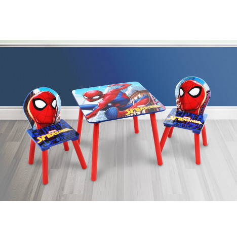 Nixy Children Wooden Table & Chairs Set - Spiderman