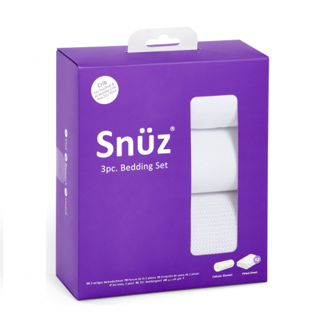 Snuz 3 Piece Crib Bedding Set – White