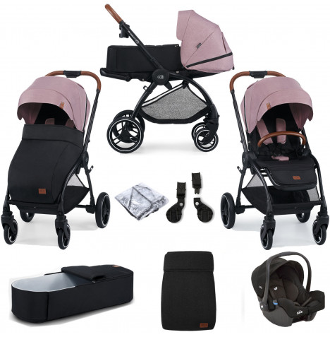 Kinderkraft Evolution 2in1 (Gemm) Travel System with Cocoon Carrycot - Mauvelous Pink