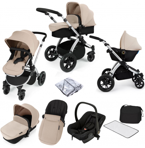 ickle bubba Stomp V2 (Silver Frame) All In One (Astral) 7pc Travel System - Sand