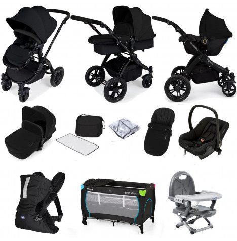 ickle bubba Stomp V2 (Black Frame) All In One (Astral) Everything You Need Travel System Bundle - Black