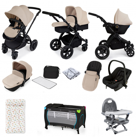ickle bubba Stomp V2 (Black Frame) All In One (Astral) Everything You Need Travel System Bundle - Sand