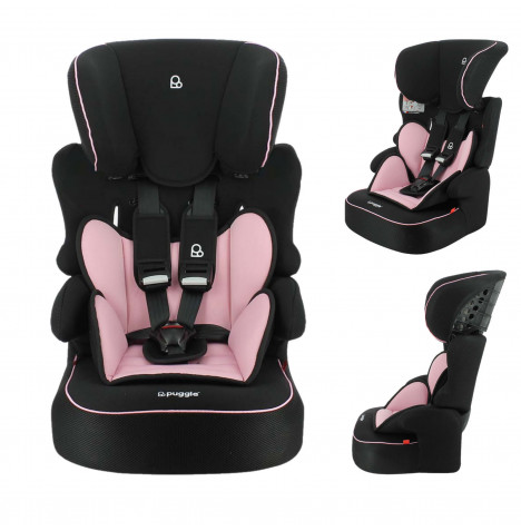 Puggle Linton Comfort Plus Luxe Group 1/2/3 Car Seat - Blush Pink (9 Months-12 Years)