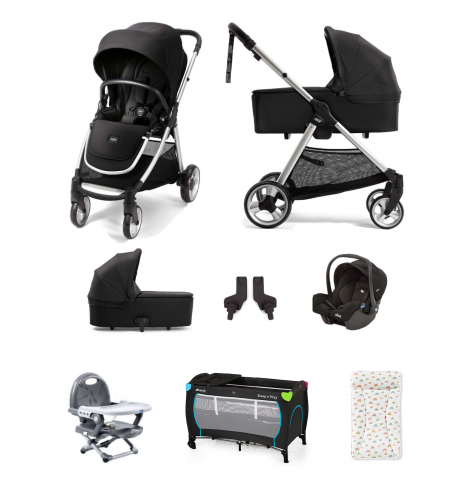 Mamas & Papas Flip XT2 (Gemm Car Seat) Everything You Need Travel System Bundle with Carrycot - Black