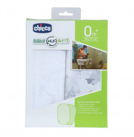 Chicco Original Baby Hug Fitted Sheets (Pack of 2) - Grey Sheep