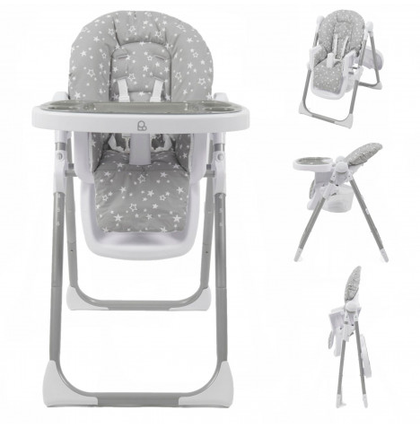 Puggle Yum Yum 6in1 Hi Lo Highchair - Grey Scattered Stars