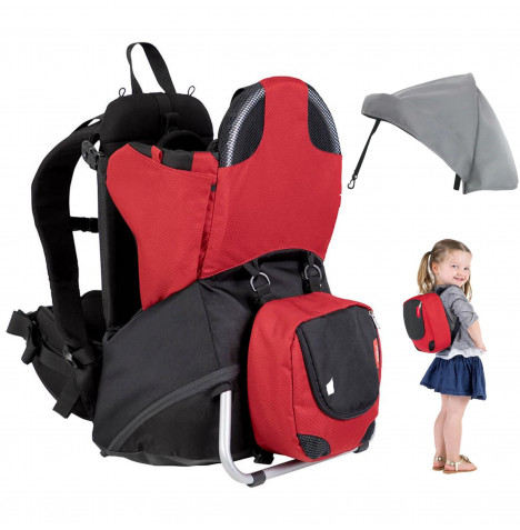 Phil & Teds Parade Baby Carrier with Canopy/Hood - Chilli Red