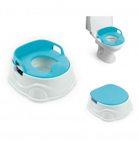 Dolu Kids 3 in 1 Potty, Toilet Seat and Step Stool - Blue