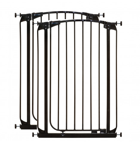 Dreambaby Chelsea Extra Tall Auto-Close Pressure Mounted Metal Safety Gate (Pack of 2) - Black (71-80cm)