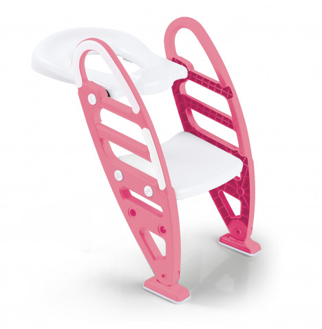 Toddler Toilet Training Seat & Step - White & Pink