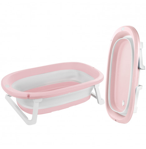 Travel Fold Flat Infant Baby Bathtub - Pink