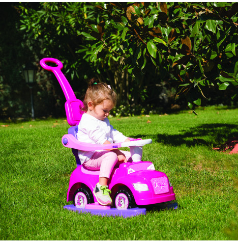 Unicorn 4 in 1 Step Car Ride on with Storage - Pink