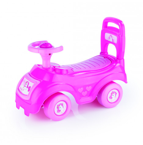 Unicorn Kids 2 in 1 Sit and Ride Push Along Car - Pink (12m - 5y)