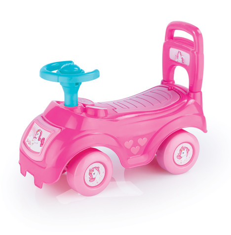 Unicorn Kids 2 in 1 Sit and Ride Push Along Car - Pink (1-5 Years)
