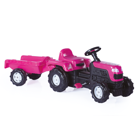 Unicorn Large Pedal Tractor & Trailer - Pink (3+ Years)