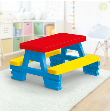 Kids Indoor & Outdoor Picnic Table - Multicoloured