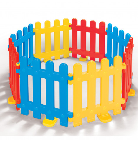 Childrens Indoor & Outdoor 8 Piece Play Fence - Multicoloured