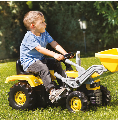 Ranchero Pedal Operated Tractor With Excavator - Yellow (3 Years+)