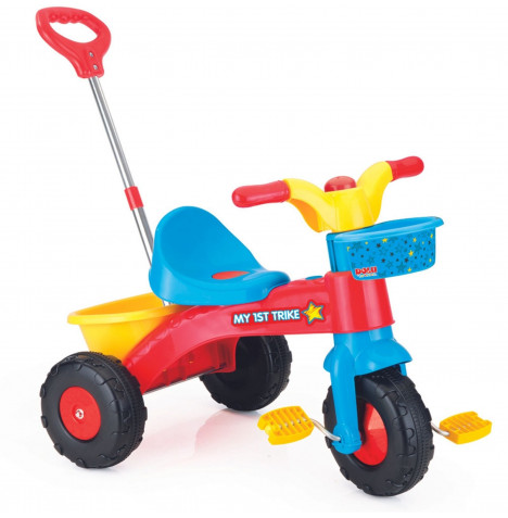 Toddler 3 wheeler My First Trike with Parent Handle - Multicoloured