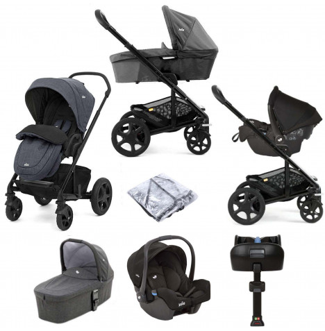 Joie Chrome DLX (Gemm) Travel System With Carrycot + ISOFIX Base - Pavement