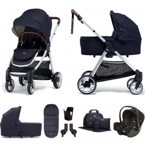 Mamas & Papas Flip XT2 7pc Essentials (Gemm Car Seat) Travel System with Carrycot - Navy