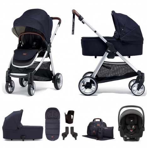 Mamas & Papas Flip XT2 7pc Essentials (i-Snug 2 Car Seat) Travel System with Carrycot - Navy