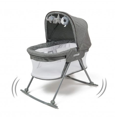 Puggle Sleepy Bedside Crib with Rocking Feature - Graphite Grey