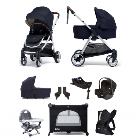 Mamas & Papas Flip XT2 (Gemm Car Seat) Everthing You Need Travel System Bundle with Carrycot & ISOFIX Base - Navy