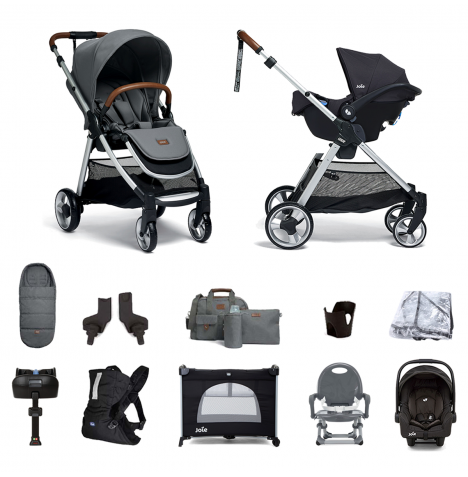 Mamas & Papas Flip XT2 9pc Essentials (Gemm Car Seat) Everything You Need Travel System Bundle  - Fossil Grey