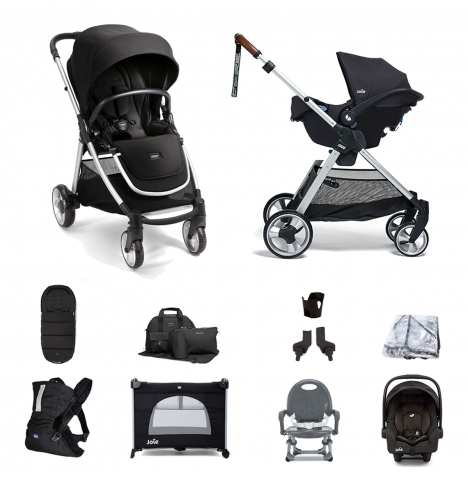 Mamas & Papas Flip XT2 10pc Essentials (Gemm Car Seat) Everything You Need Travel System Bundle  - Black