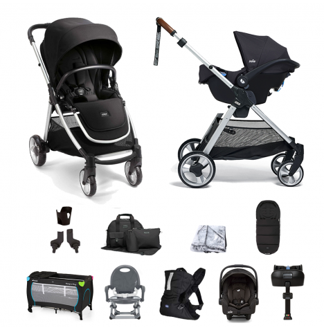 Mamas & Papas Flip XT2 11pc Essentials (Gemm Car Seat) Everything You Need Travel System Bundle with ISOFIX Base  - Black