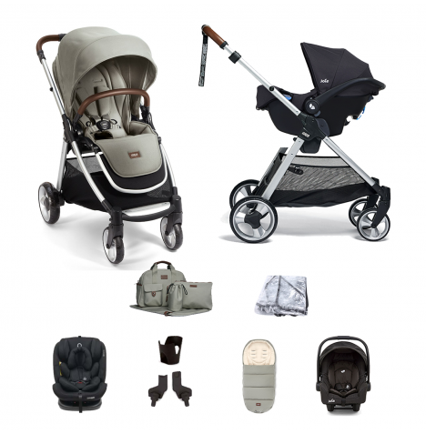 Mamas & Papas Flip XT2 8pc Essentials (Gemm 0+ & Lockton 0+123 Car Seat) Travel System  - Sage Green