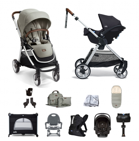 Mamas & Papas Flip XT2 11pc Essentials (Gemm Car Seat) Everything You Need Travel System Bundle with ISOFIX Base  - Sage Green