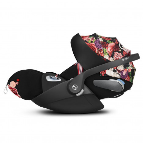 Cybex Cloud Z i-Size Lie-Flat Infant Car Seat - Spring Blosson Fashion Edition Black