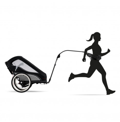 Cybex ZENO 4in1 Multisport Pushchair & ZENO Hands-free Running Kit - All Black