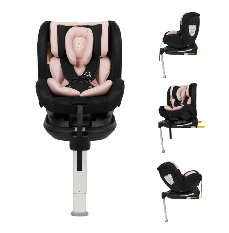 Puggle Safe Fit Luxe 360° Rotate Group 0+/1/2/3 ISOFIX Car Seat - Blush Pink (0-12 Years)