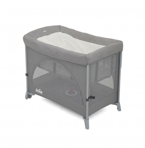 Joie Kubbie Sleep Bassinet Travel Cot with Daydreamer Accessory - Foggy Grey