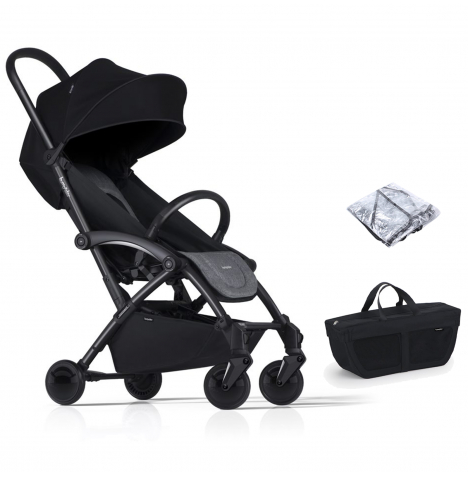 Bumprider Connect2 Stroller with Side Pack & Cover - Black & Grey