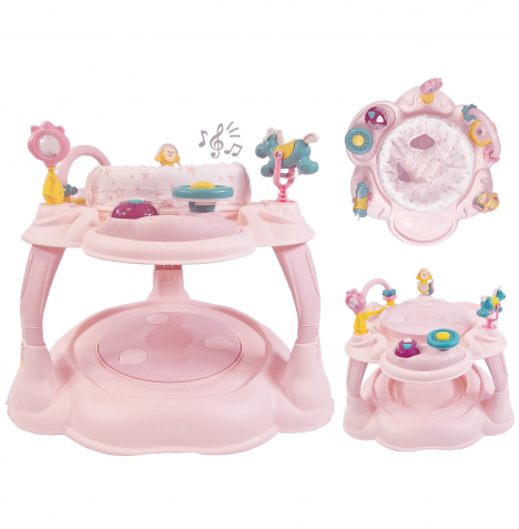 Puggle 3in1 360° Bounce, Twist & Play Baby Entertainer - Scattered Stars Pink